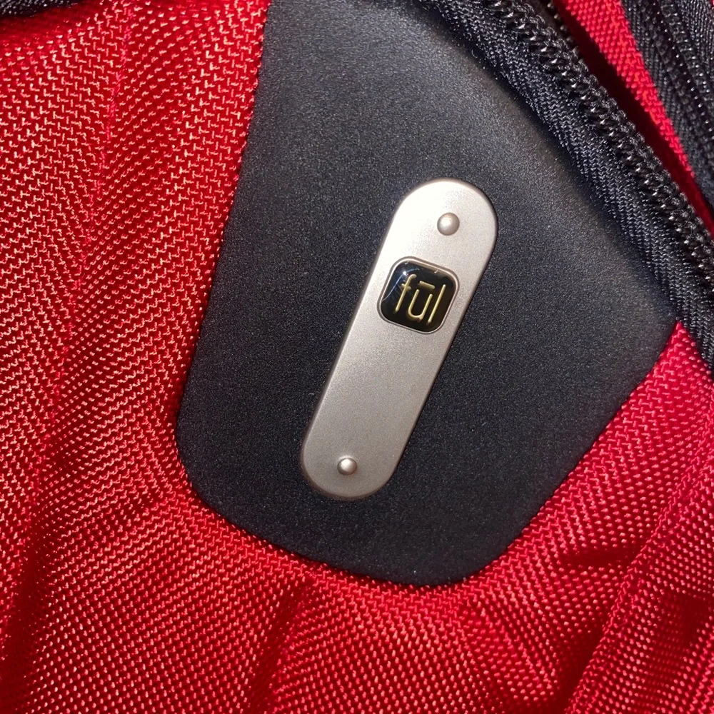 FUL Red Multi-Pocket Backpack with‎ audio port NWOT